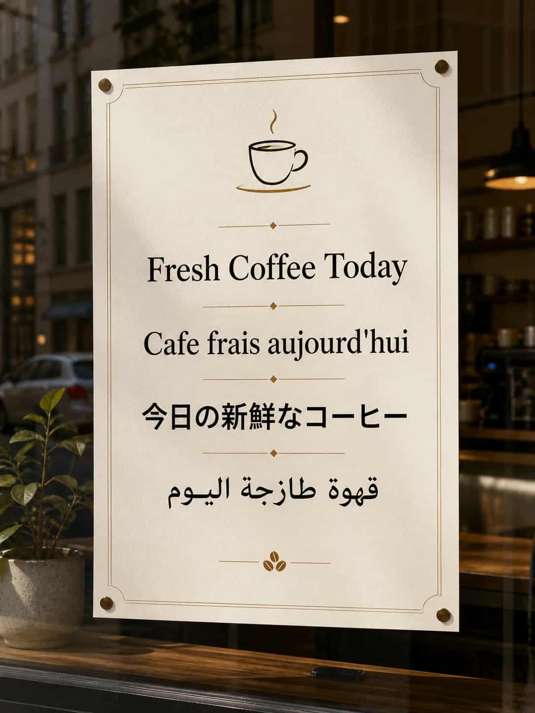 Multilingual poster with crisp international text, created with Image 2