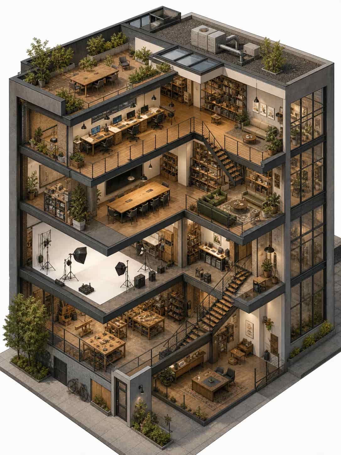 Isometric room with layered interior styling, generated by Image 2