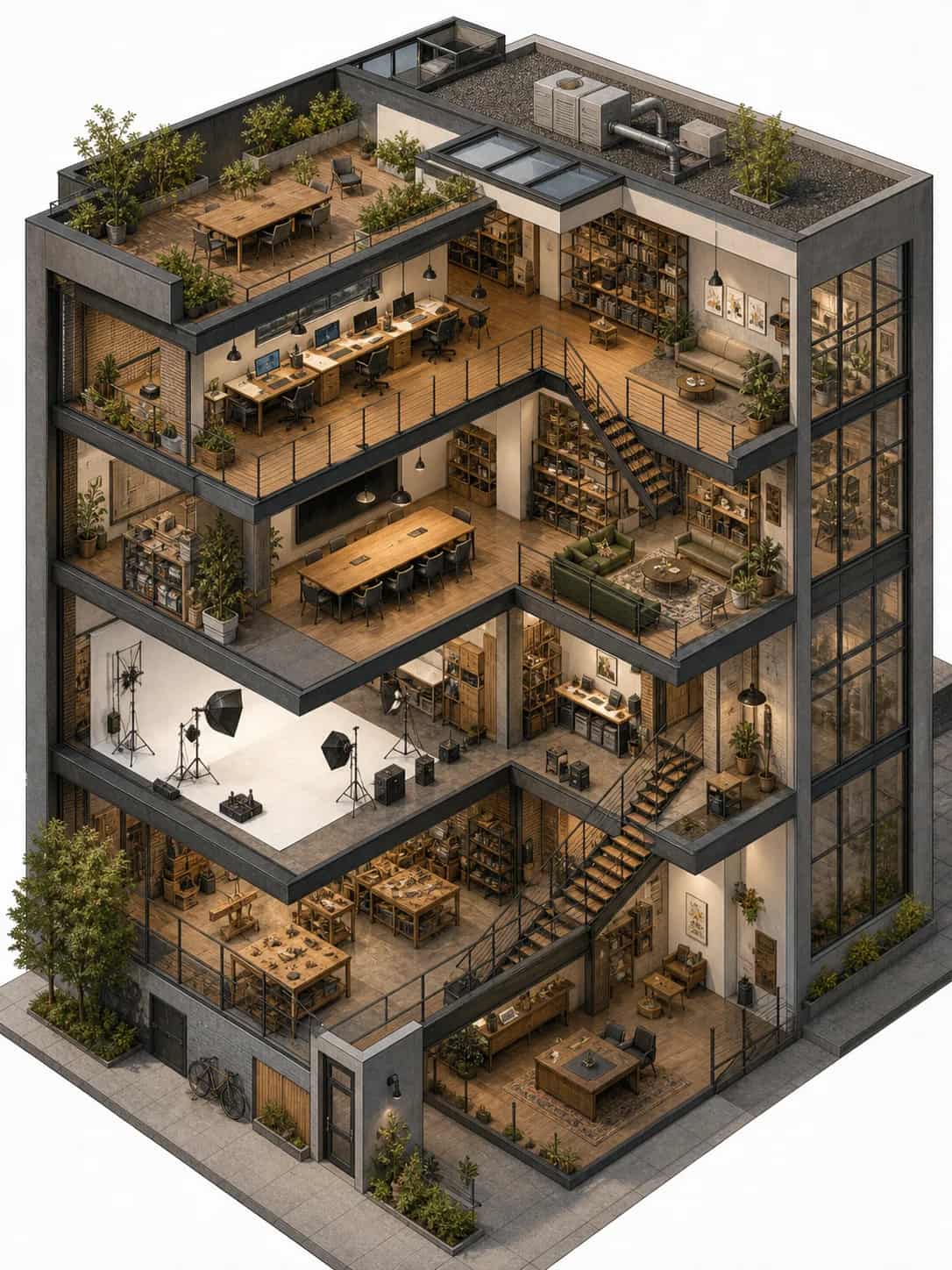 Isometric room with layered interior styling, generated by Image 2