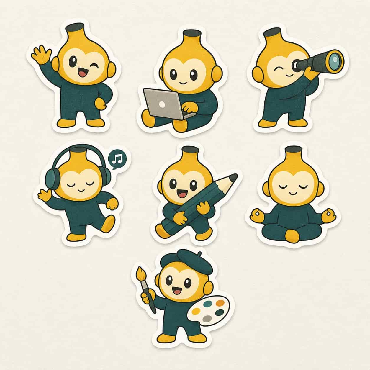Sticker pack with cohesive character artwork, generated by Image 2