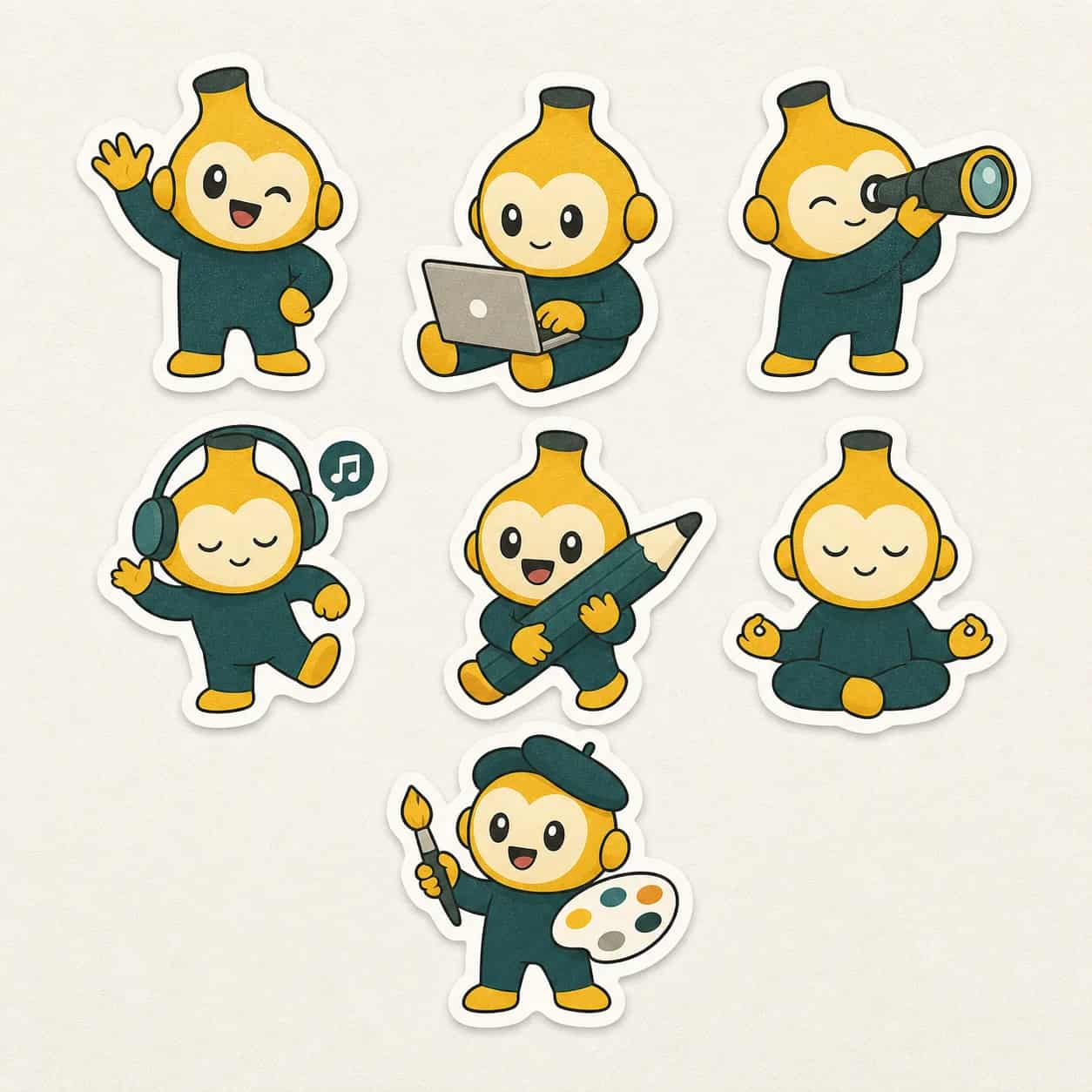 Sticker pack with cohesive character artwork, generated by Image 2