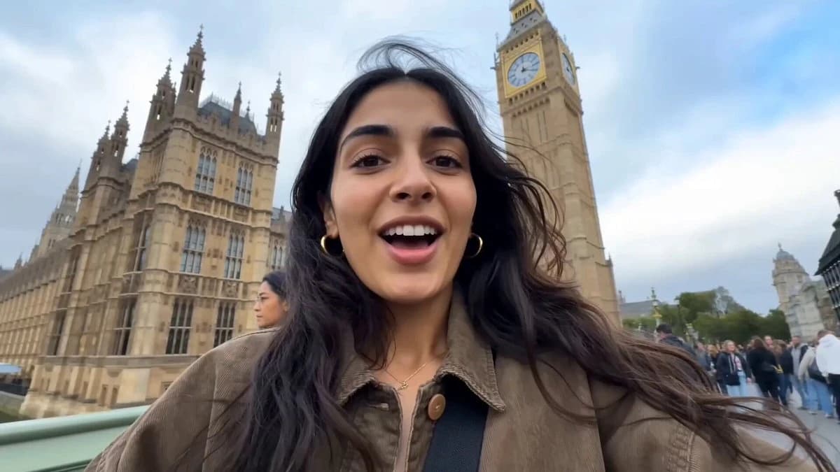 Vista previa del prompt de video Seedance 2.0: Vloguera de viajes en Londres